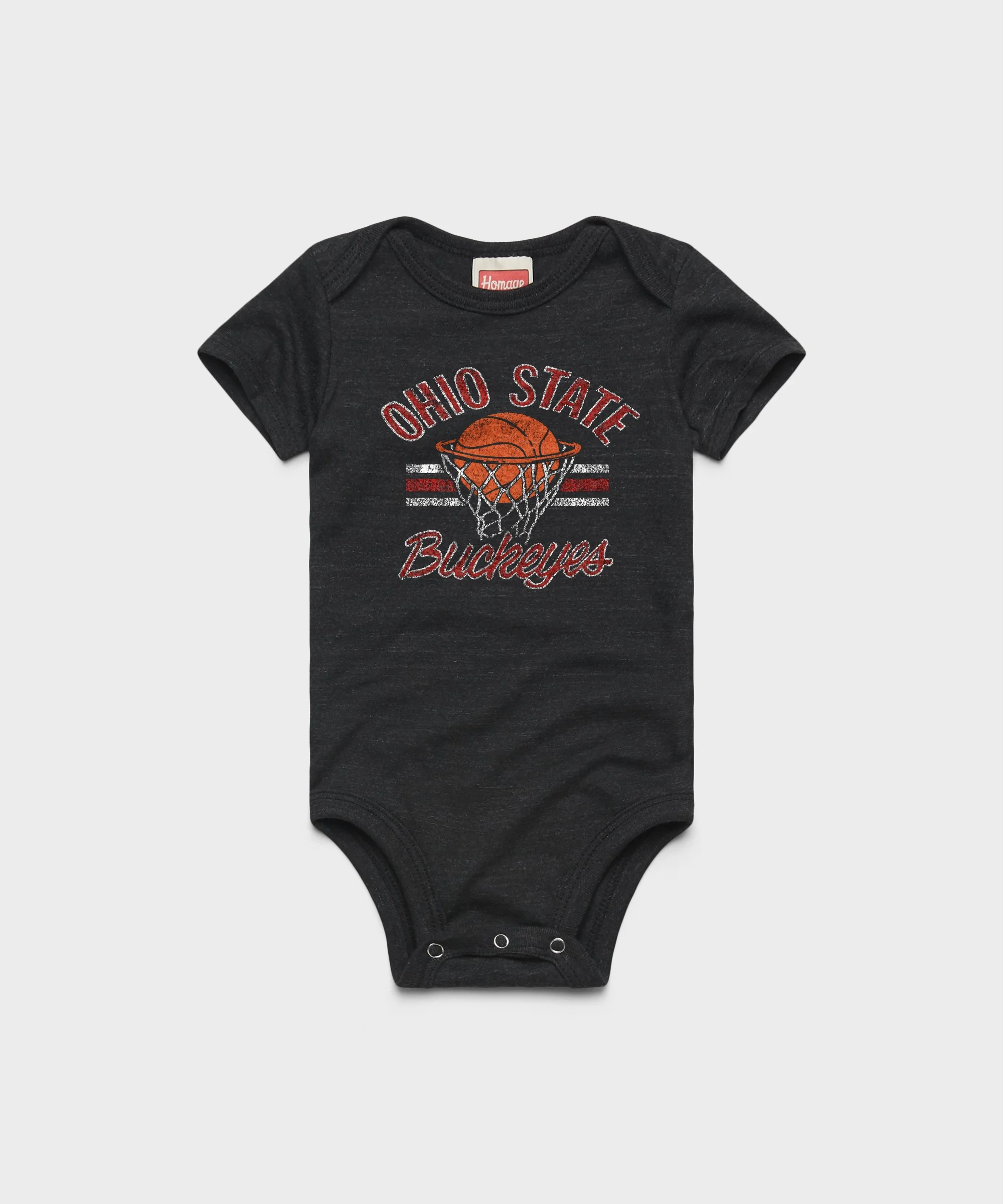 Ohio State Buckeyes Basketball Stripe Baby One Piece