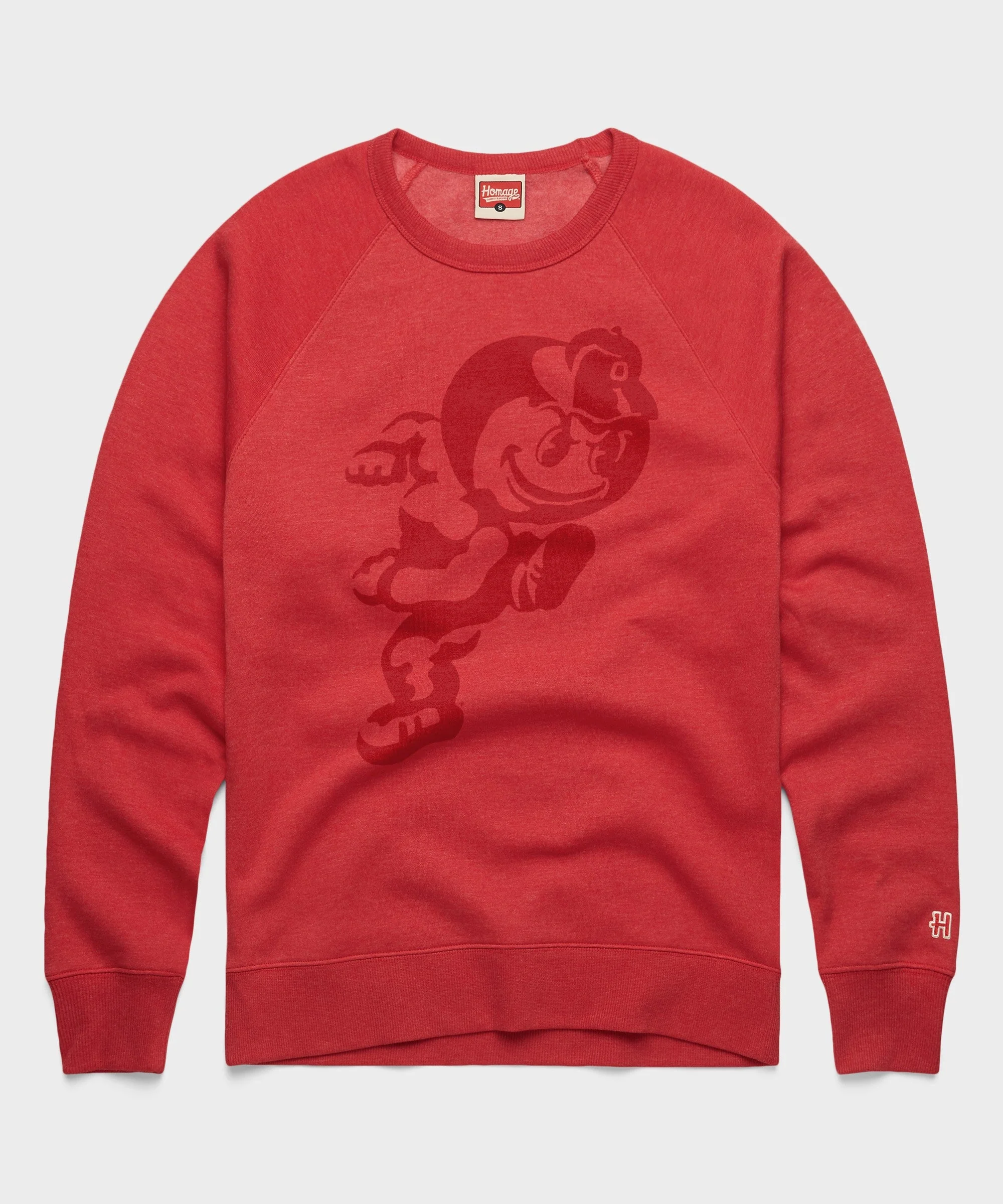 Running Brutus The Buckeye All Scarlet Crewneck